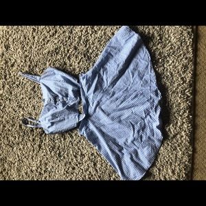 Two piece attachable striped blue casual dress!